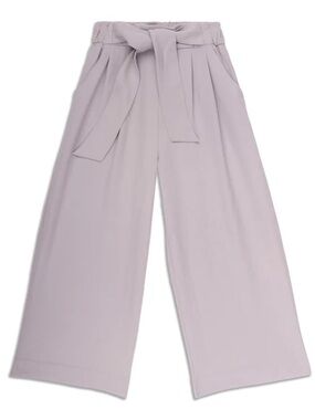 Lululemon High Waist Wide Leg Tie-Belt Pants in Grey